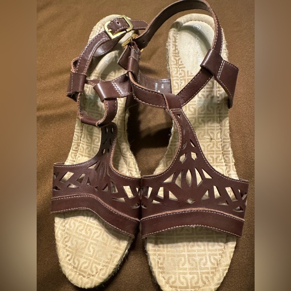 Rockport Brown Leather Wedges Size 11M - Picture 1 of 13